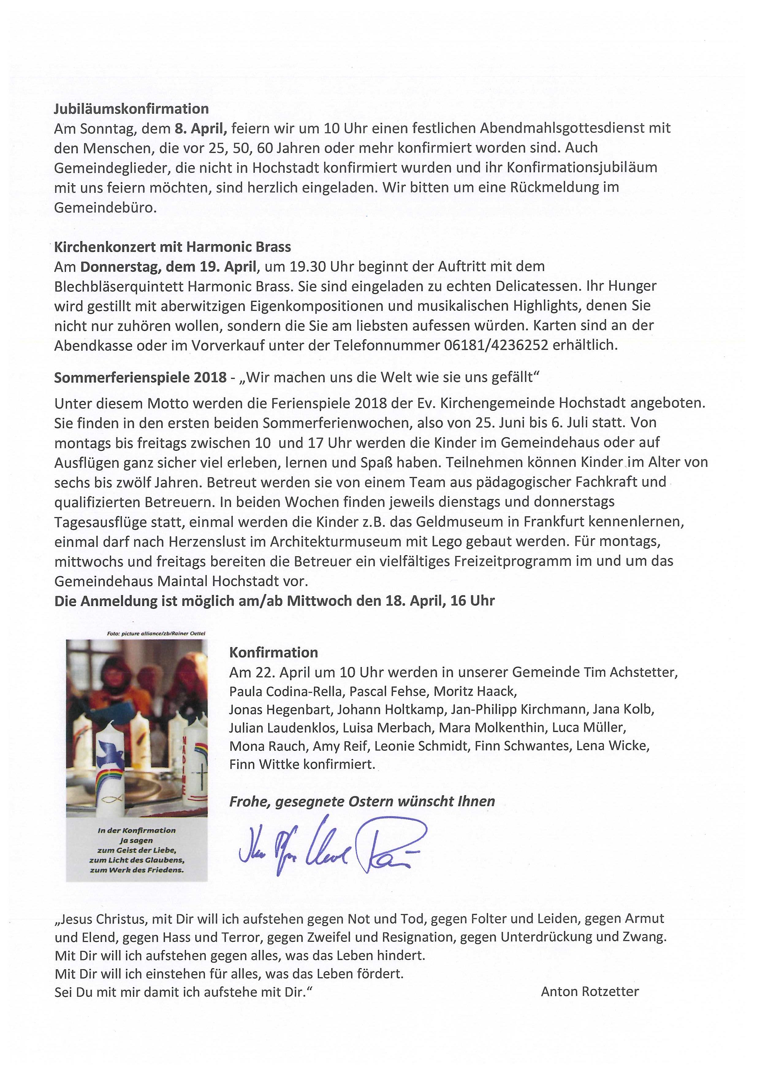 Gemeindebrief Ostern 2018 Seite 2