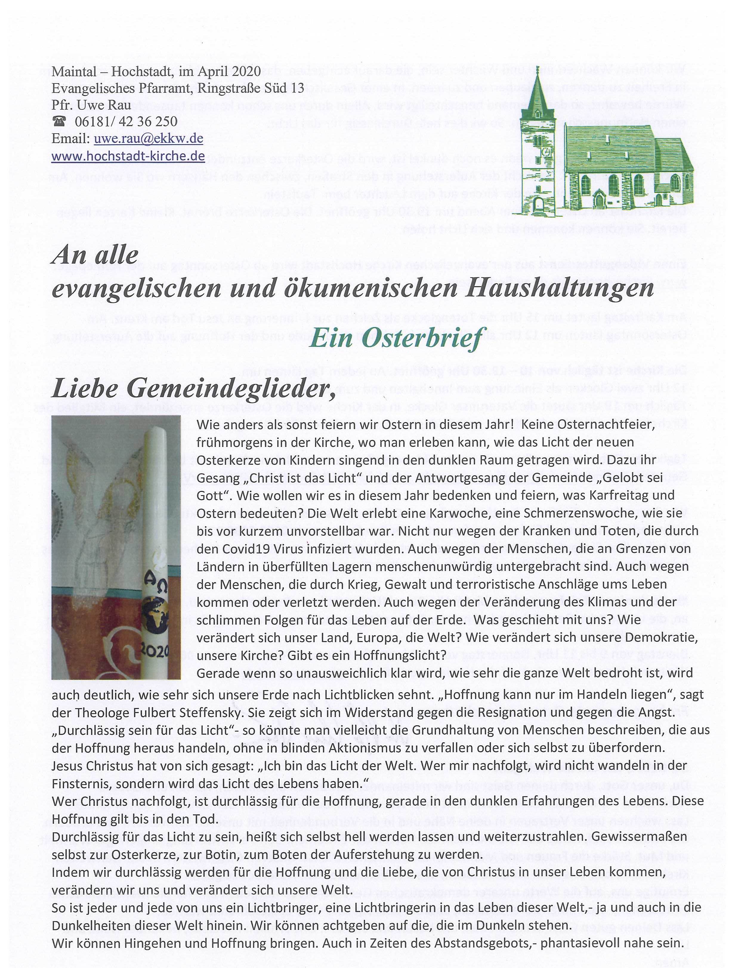 Gemeindebrief Ostern 2020 Seite 1