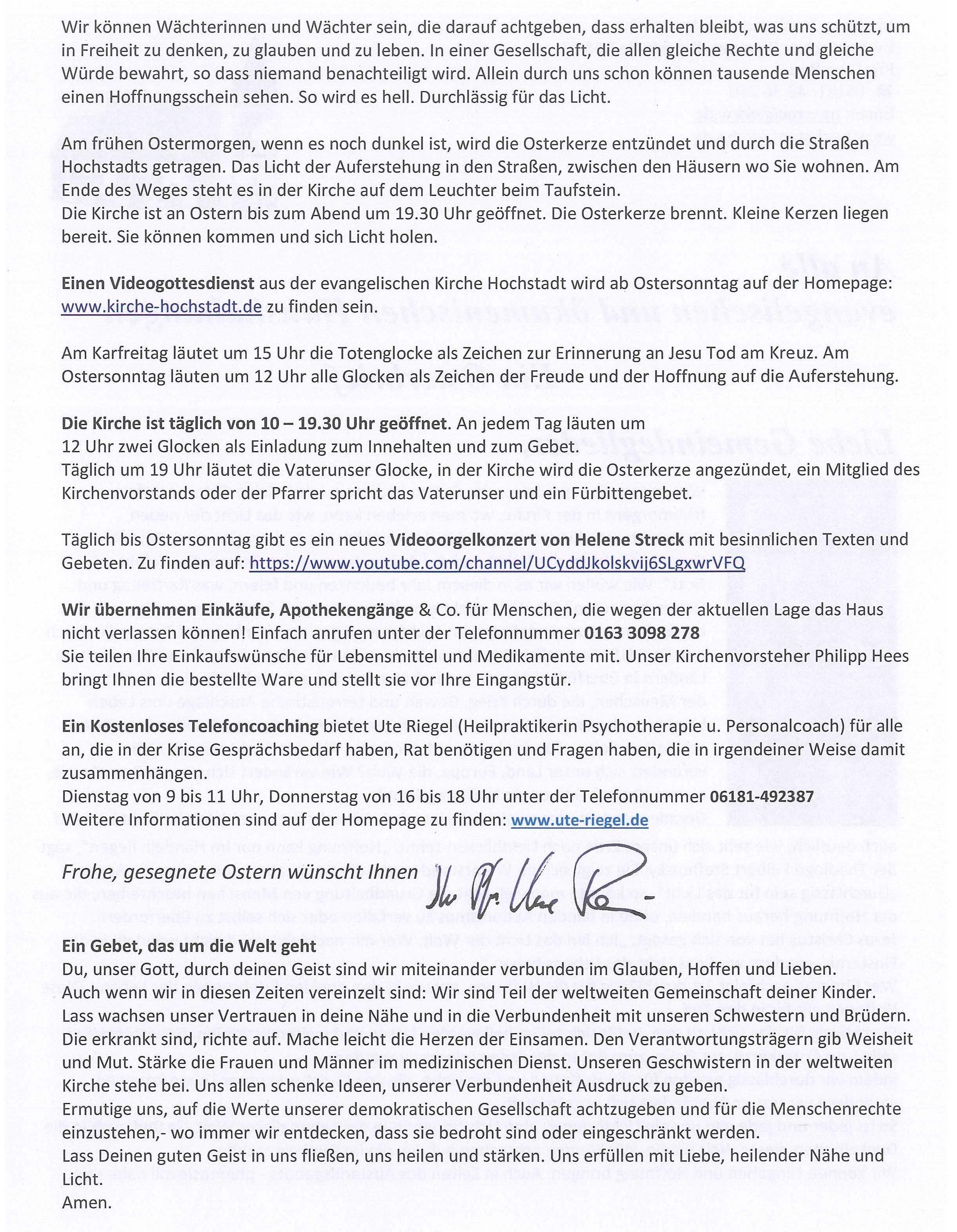 Gemeindebrief Ostern 2020 Seite 2
