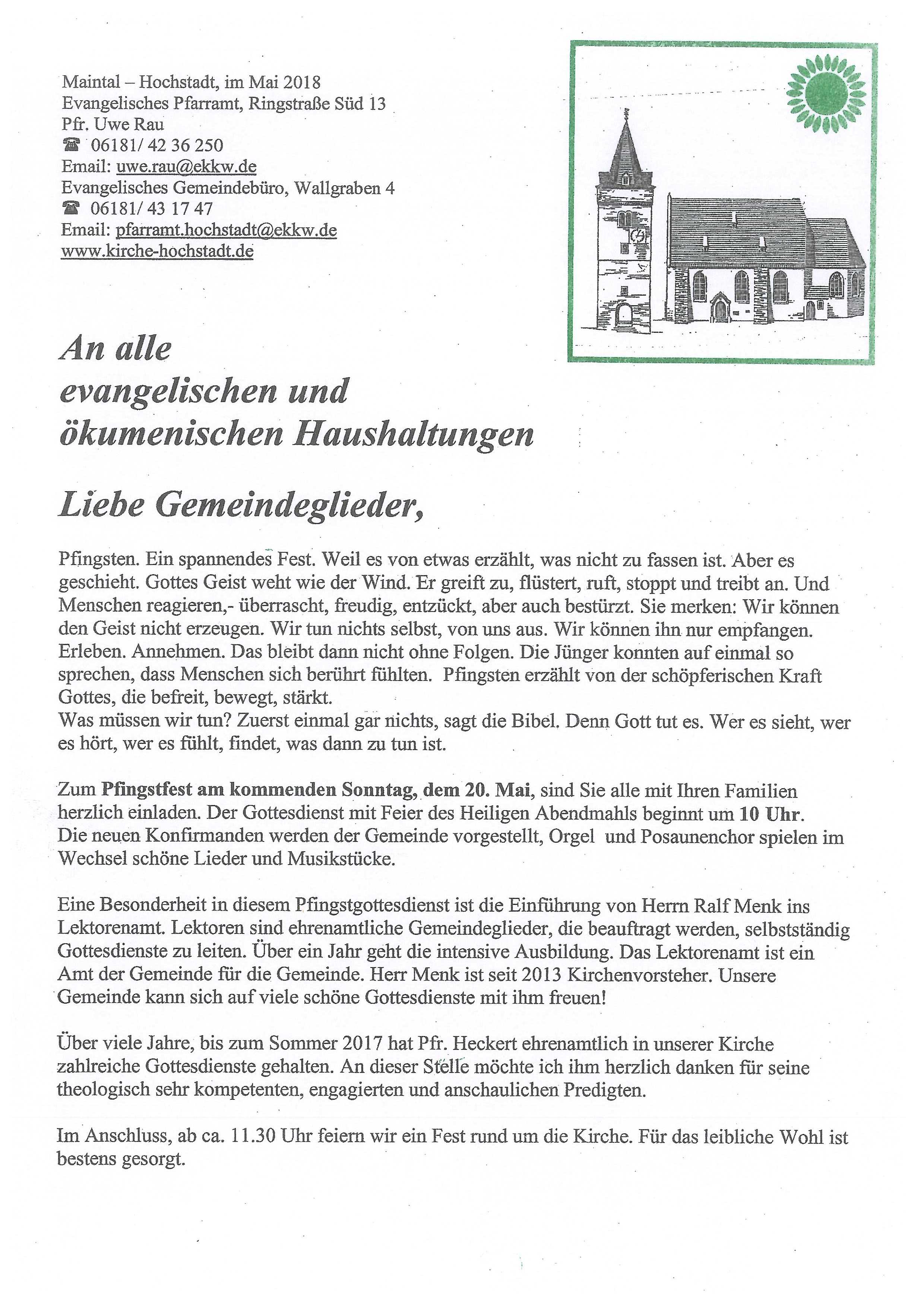 Gemeindebrief Pfingsten 2018 Seite 1